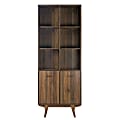 Glamour Home 81"H 6-Shelf Display Bookcase, Brown