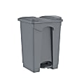 Gritt Commercial Rectangular Step-On Trash Can, 4 Gallon, Gray