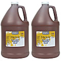 Little Masters® Washable Tempera Paint, 128 Oz, Brown, Pack Of 2
