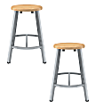 National Public Seating Titan Stools, 24"H, Wood/Gray, Pack Of 2 Stools