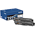 Brother® TN-221 Black Toner Cartridges, Pack Of 2, TN-221BK