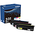 Brother® TN331 Cyan; Magenta; Yellow Toner Cartridges, Pack Of 3, TN3313PK 1 thumbnail image