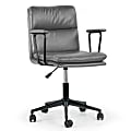 Glamour Home Avalee Ergonomic Faux Leather Mid-Back Adjustable Task Chair, Gray