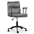Glamour Home Avalee Ergonomic Faux Leather Mid-Back Adjustable Task Chair, Gray 1 thumbnail image