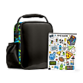 Fit & Fresh Pipstickers by Pipsticks DIY Ellis Lunch Bag, 10-1/2”H x 8”W x 4”D, Black Neon Splash 1 thumbnail image