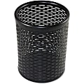 Artistic Urban Collection Punched Metal Pencil Cup - 4.5" x 3.5" x 3.5" x - Metal - 1 Each - Black