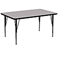 Flash Furniture 72"W Rectangular Thermal Laminate Activity Table With Short Height-Adjustable Legs, Gray 1 thumbnail image