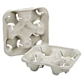 Pulp Paper 4-Compartment Beverage Carriers, Tan, Pack Of 300 Carriers (AbilityOne 7350-01-679-5433) 1 thumbnail image