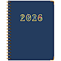2025-2026 Global Excello Brands Hardcover Fashion Weekly/Monthly Planner, 8-1/2” x 11", Navy Gold Numbers, November 2025 To December 2026 1 thumbnail image