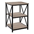 Monarch Specialties Dorothy Accent Table, 26"H x 18"W x 18"D, Dark Taupe/Black