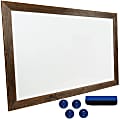 Excello Global Products Magnetic Dry-Erase Whiteboard, Steel, 24" x 36", Brown Wood Frame 1 thumbnail image