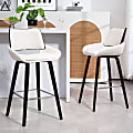 Glamour Home Bea Fabric Barstool With Back, White/Black 1 thumbnail image