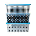 Office Depot® Brand In Mold Label Plastic Storage Containers, 16 3/4" x 11" x 6 1/2", Geometric Design, Case Of 3 1 thumbnail image