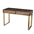 SEI Furniture Astorland 48"W Reclaimed Wood Writing Desk With Storage, Natural/Antique Brass