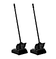 Gritt Commercial Closed-Lid Lobby Dust Pan, 35” x 10-7/16”, Black, Pack Of 2 Pans