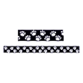 Teacher Created Resources Border Trim, 3" x 35", Black With White Paw Prints, Pack Of 12 1 thumbnail image