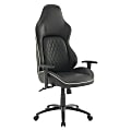 Office Star High Stakes Ergonomic Bonded Leather Computer Gaming Chair, Black/White 1 thumbnail image