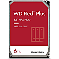 Western Digital Red Plus WD60EFZX 6 TB Hard Drive - 3.5" Internal - SATA (SATA/600) - Conventional Magnetic Recording (CMR) Method - Storage System Device Supported - 5640rpm - 180 TB TBW - 3 Year Warranty