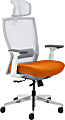 True Commercial Pescara Ergonomic High-Back Executive Chair, Orange/Off-White