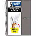 Mead College Ruled Notebook - 5 Subject(s) - 150 Sheets - Spiral - Ruled Margin - 6" x 9 1/2" Sheet Size - Assorted Plastic Cover 1 thumbnail image
