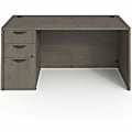 Lorell® Prominence 2.0 60"W Left-Pedestal Computer Desk, 95% Recycled, Gray Elm 1 thumbnail image