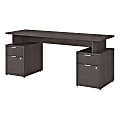 Bush Business Furniture Jamestown Desk With 4 Drawers, 72"W, Storm Gray, Standard Delivery