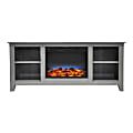 Cambridge® Santa Monica Electric Fireplace And Entertainment Stand With Multicolor LED Insert, Gray