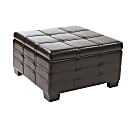 Office Star™ Avenue Six Bonded Leather Detour Strap Storage Ottoman, Espresso