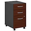 Bush Business Furniture Components 21"D Vertical 3-Drawer Mobile File Cabinet, Hansen Cherry/Graphite Gray, Standard Delivery – Partially Assembled