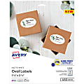 Avery® Printable Blank ID Labels, 22564, Oval, 1.5" x 2.5", White, Pack Of 450 Labels