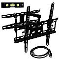 Mount-It! Full Motion Dual Arm 55” TV Wall Mount with Extension, 3-1/4”H x 6-1/4”W x 17-1/2”D, Black