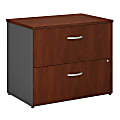 Bush Business Furniture Components 35-2/3"W Lateral 2-Drawer File Cabinet, Hansen Cherry/Graphite Gray, Standard Delivery
