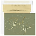 Custom Embellished Thank You Greeting Cards With Blank Foil-Lined Envelopes, 7-7/8" x 5-5/8", Thank You Script, Box Of 25 Cards 1 thumbnail image
