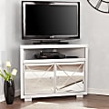 Southern Enterprises Mirage Mirrored Corner TV Stand For 34" Flat-Screen TVs, Matte Silver