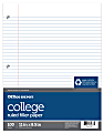 Office Depot® Brand College-Ruled Notebook Filler Paper, 3-Hole Punched, 11" x 8 1/2", 100 Sheets