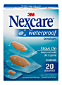 3M™ Nexcare™ Waterproof Bandages, Assorted Sizes, Box Of 20