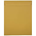 JAM Paper® Open-End Envelopes, 11-1/2 x 14-1/2, Gummed Seal, Brown Kraft, Pack Of 100 Envelopes