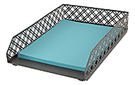 Realspace® Streya Cut-Metal Letter Tray, 2-5/8"H x 9-1/2"W x 13-1/2"D, Gray 1 thumbnail image
