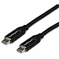 StarTech.com USB-C to USB-C Cable w/ 5A PD - M/M - 2 m (6 ft.) - USB 2.0 - USB-IF Certified - 6.60 ft USB Data Transfer Cable  - USB2C5C2M 1 thumbnail image