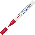 Uni-Ball Uni-Paint Oil-Base Medium Line Markers - Medium Marker Point - Red Oil Based Ink - White Barrel - 1 Each