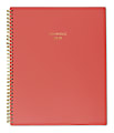 Cambridge® Color Bar Weekly/Monthly Planner, 8-1/2" x 11", Red, January To December 2020, 1123-905-13
