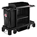Suncast Commercial Housekeeping Cart, Premium, 49-3/4" x 24", Black