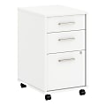 kathy ireland® Office by Bush Business Furniture Method 19-3/4"D Vertical 3-Drawer Mobile File Cabinet, White, Standard Delivery