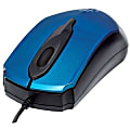 Manhattan Edge USB Wired Mouse, Blue, 1000dpi, USB-A, Optical, Compact, Three Button with Scroll Wheel, Low friction base, Three Year Warranty, Blister - Optical - Cable - Black, Blue - USB - 1000 dpi - Scroll Wheel - 3 Button(s) - Symmetrical