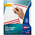 Avery® Customizable Index Maker® Dividers For 3 Ring Binder, Easy Print & Apply Clear Label Strip, 8 Tab, White, 1 Set 1 thumbnail image