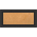 Amanti Art Cork Bulletin Board, 35" x 17", Natural, Shipwreck Black Polystyrene Frame