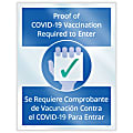 ComplyRight™ Vaccination Window Cling, Vaccination Required to Enter, 8-1/2" x 11", English/Spanish