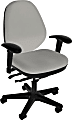 Sitmatic GoodFit Enhanced Synchron Mid-Back Chair With Adjustable Arms, Gray Polyurethane/Black