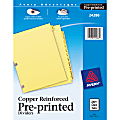 Avery® Preprinted Laminated Tab Dividers, Copper Reinforced Holes, Jan-Dec Tabs, 8 1/2" x 11"