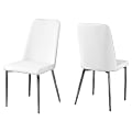 Monarch Specialties Aaliyah Dining Chairs, White/Chrome, Set Of 2 Chairs